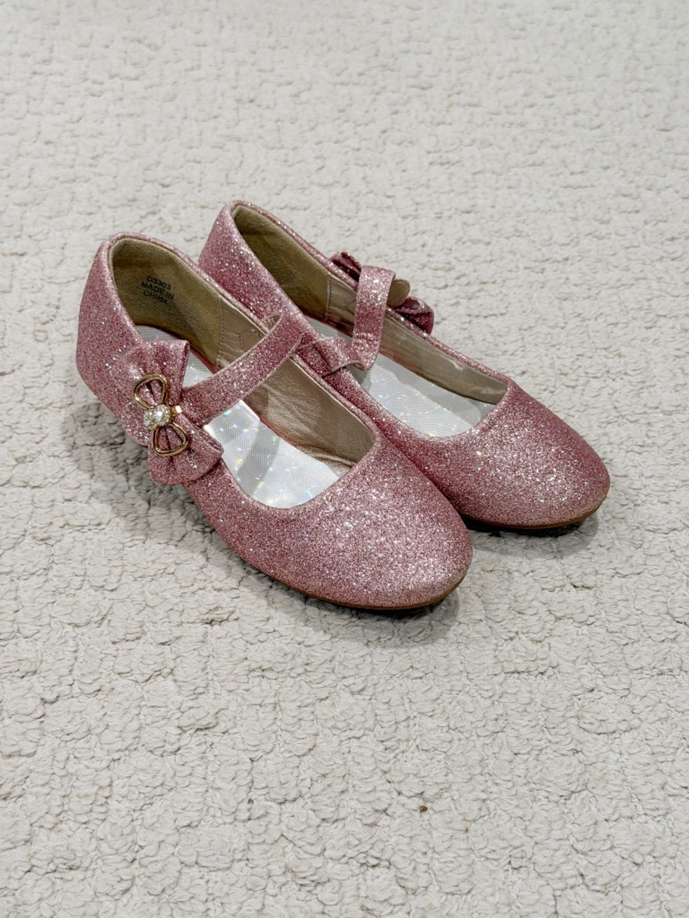 Kids Dufannie Glitter Mary Jane Heels Size 1